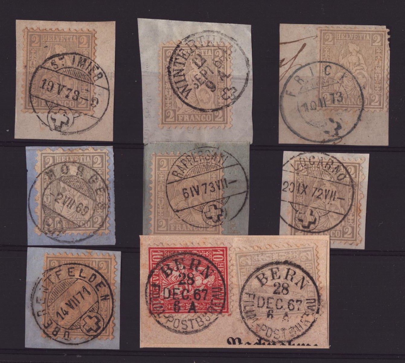 Lot de 8 Nr 28 diverses oblitérations LUXE