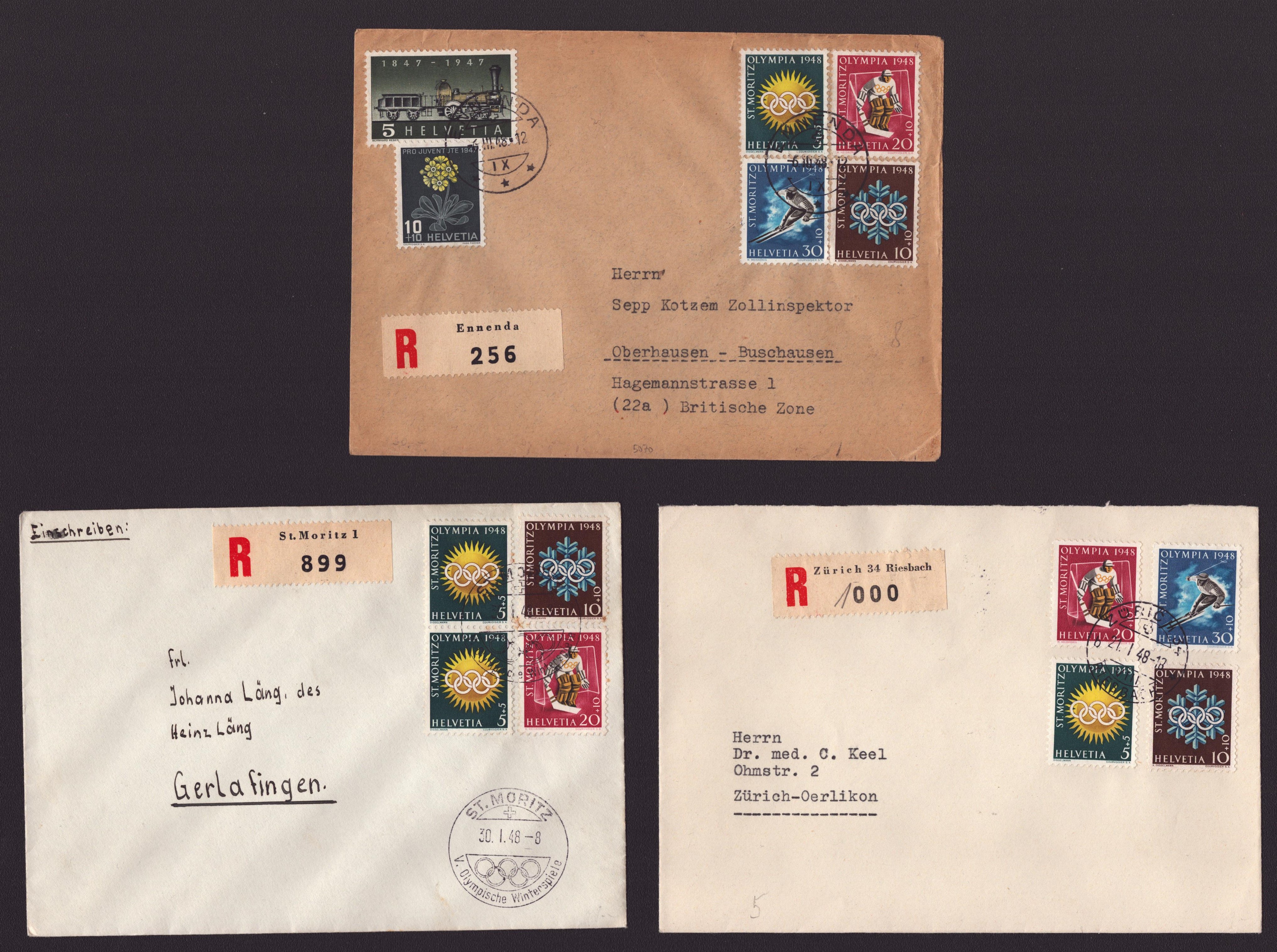 Lot de 3 enveloppes W25 - W28