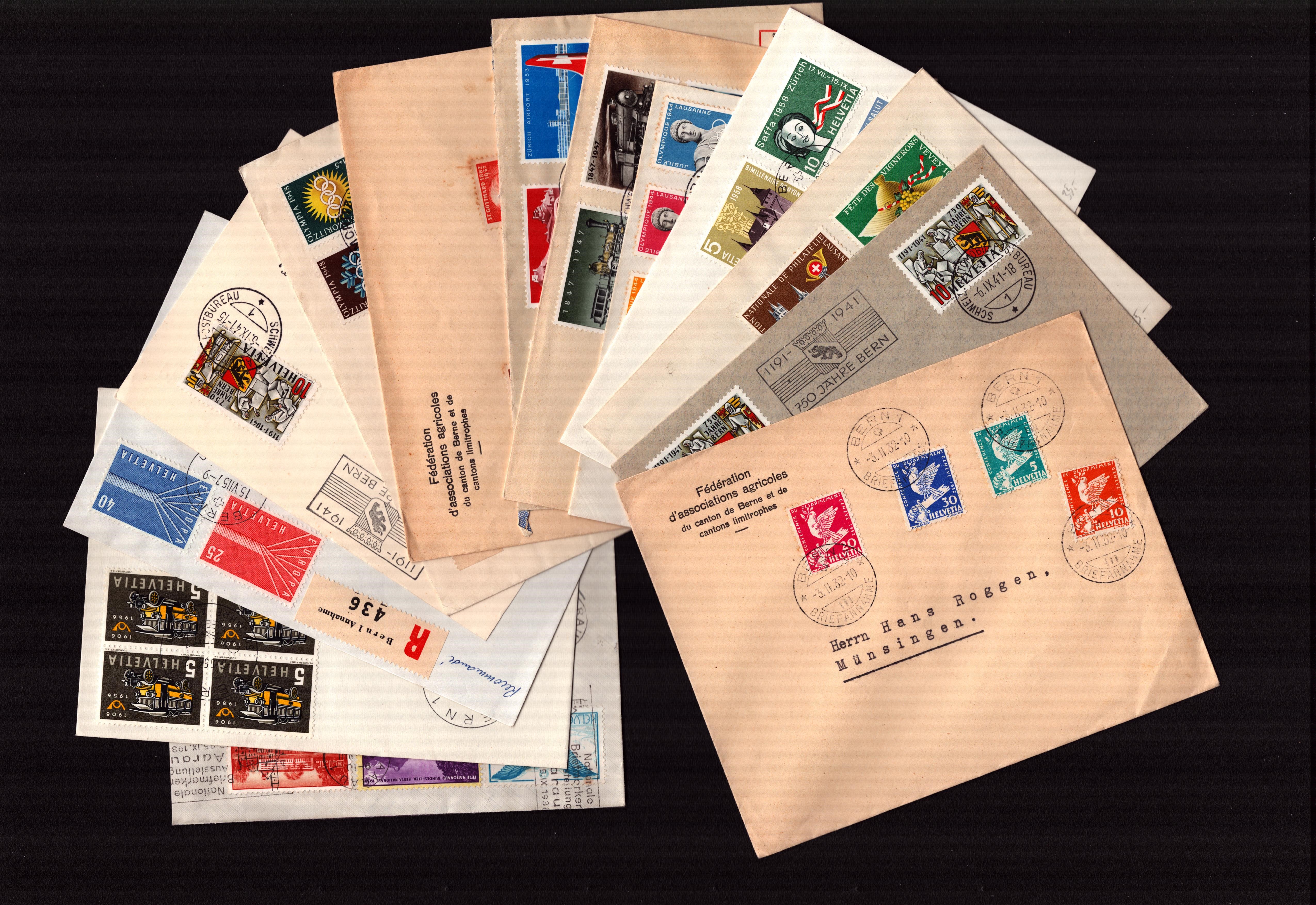 Lot d'enveloppes de bonne valeur (SBK=658.-)