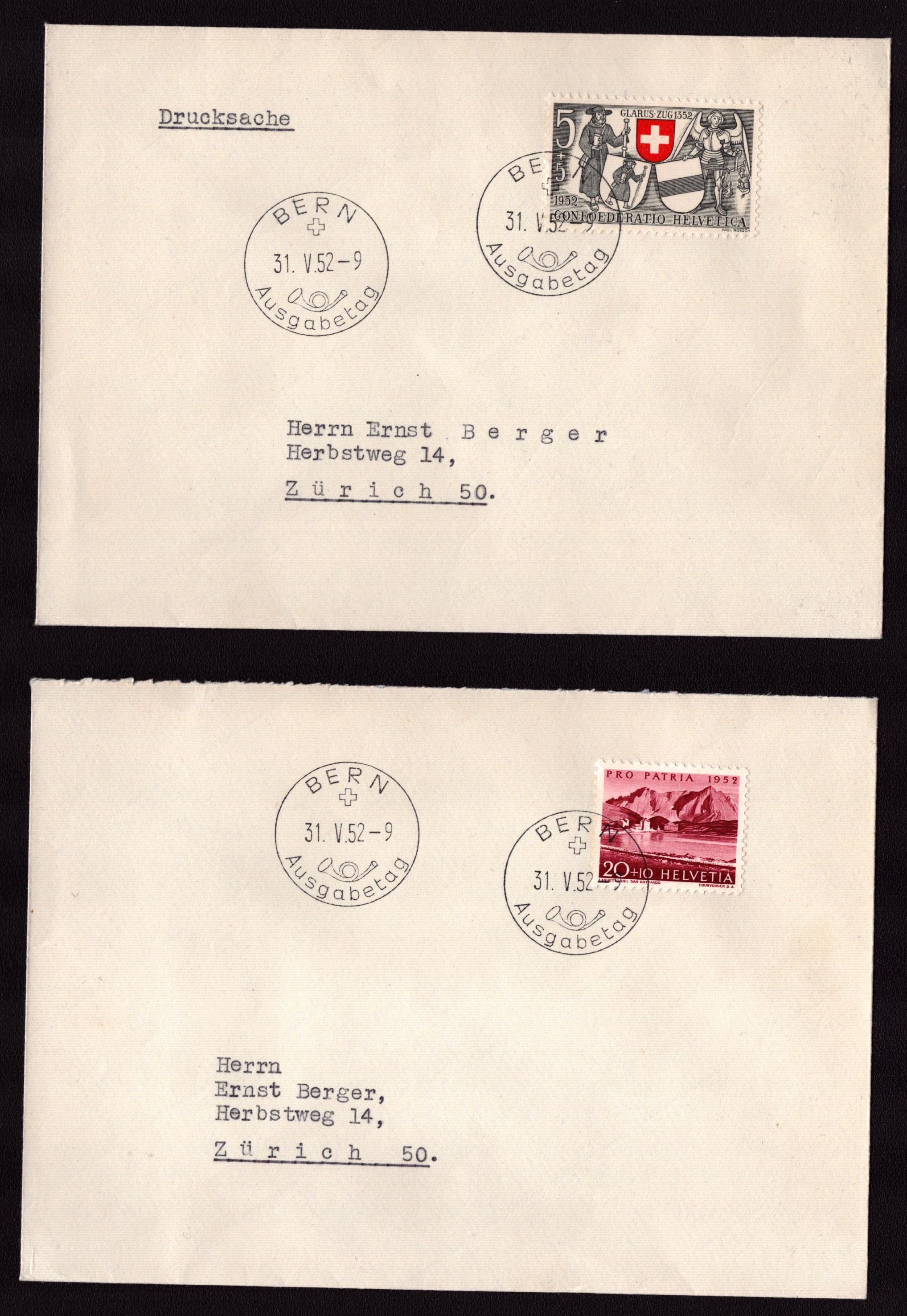 2x FDC 1952 5ct + 20ct