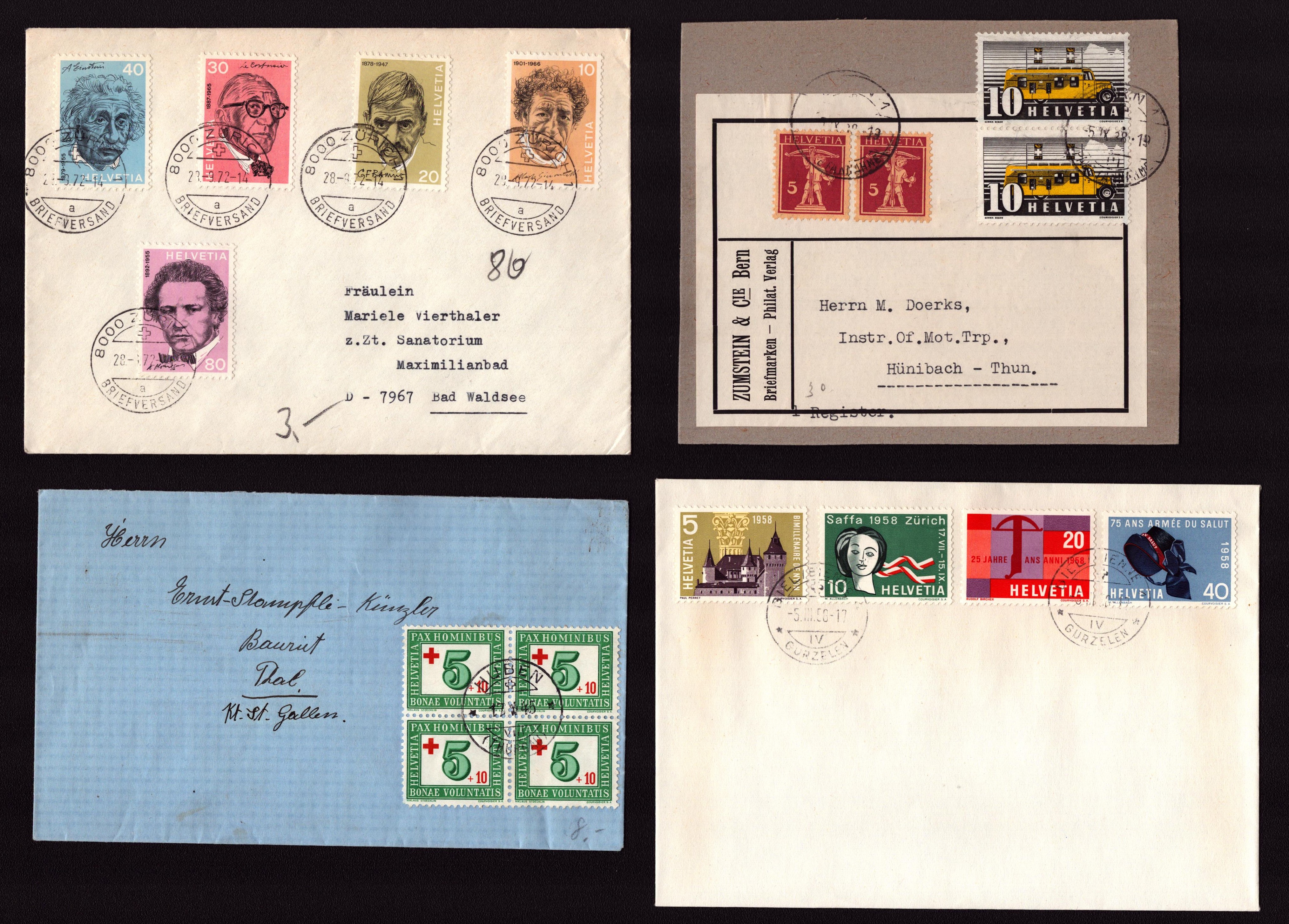 Lot de 4 enveloppes diverses
