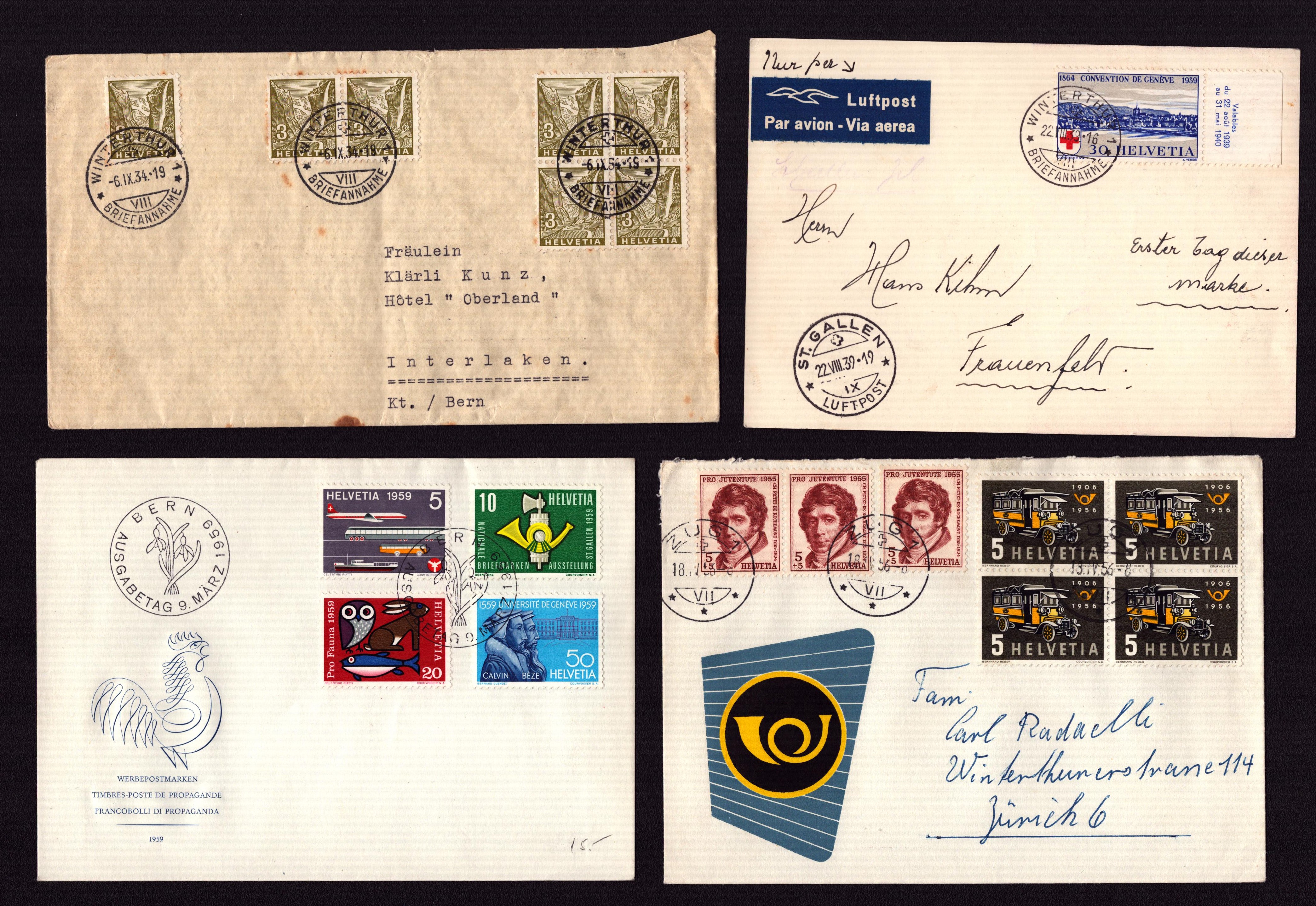 Lot de 4 enveloppes diverse
