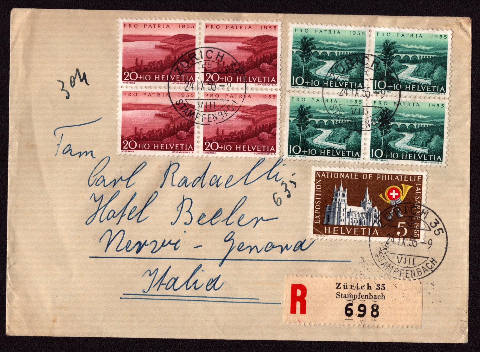Pro Patria 1955 enveloppe