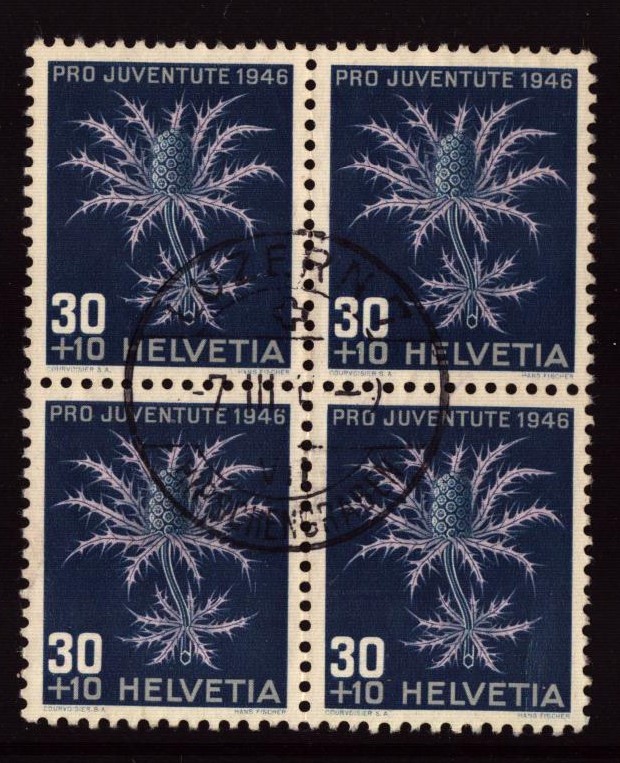 1946 Pro Juventute J120 bloc de 4 obl.