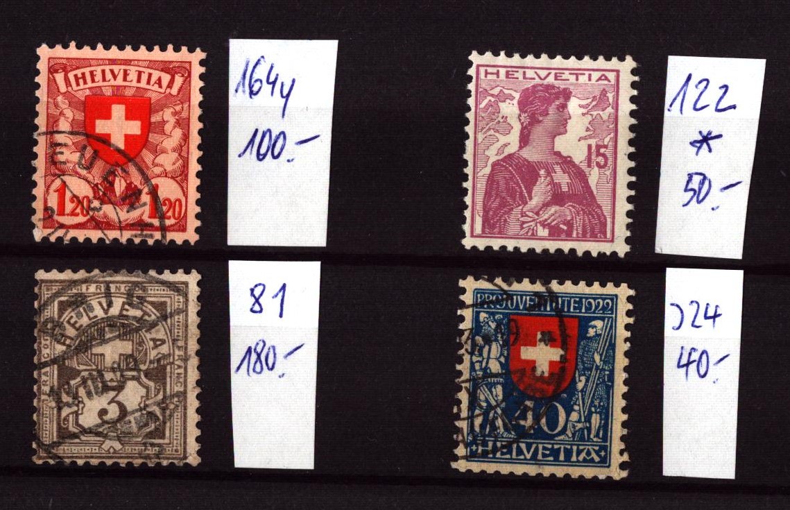 Mini-lot de 4 timbres valeur SBK 370.-