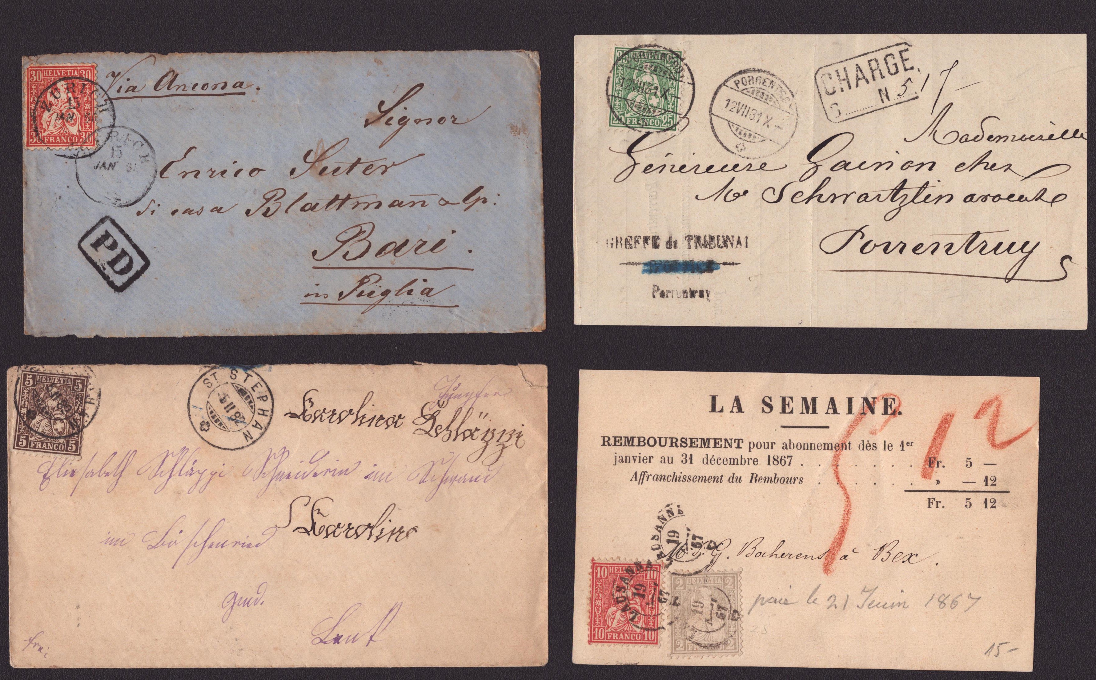 Lot de 4 documents (2-fragments)