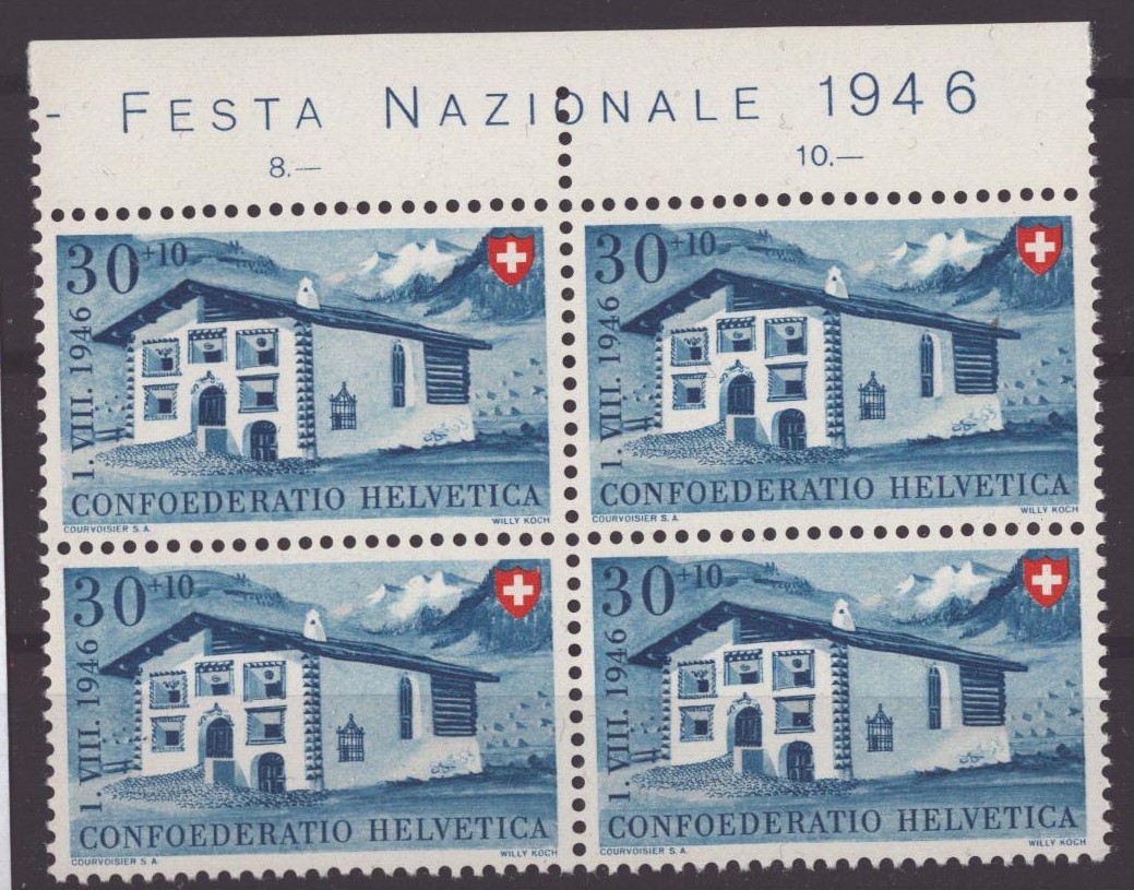 1946 Pro Patria Nr B33 bloc de 4 neuf **