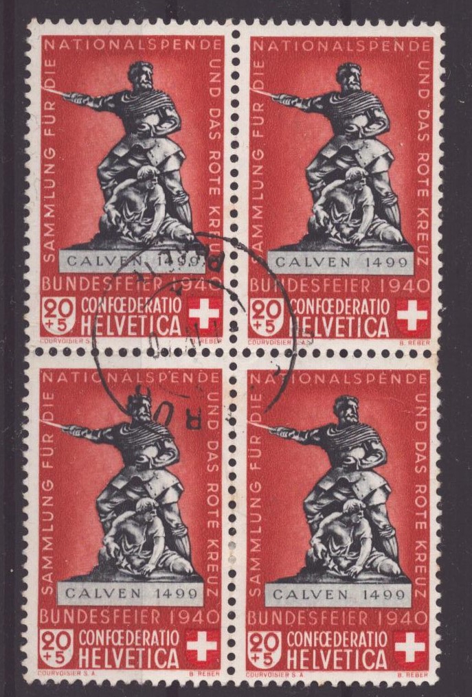 1940 B5 bloc de 4 oblit. (SBK 150.-)