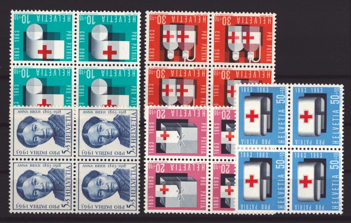1963 Pro Patria Série bloc de 4 neufs **