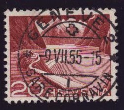 Nr 301A oblit LUXE GENEVE 2 Gare Cornavin