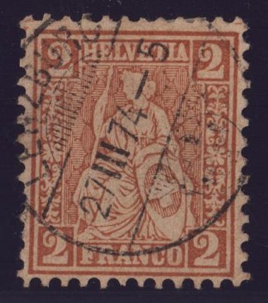 Nr 37a Helvétie assise (dent courte) (SBK 280.-)