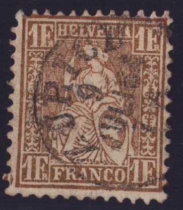 Nr 36a Helvétie assise ZURICH (SBK 600.-)