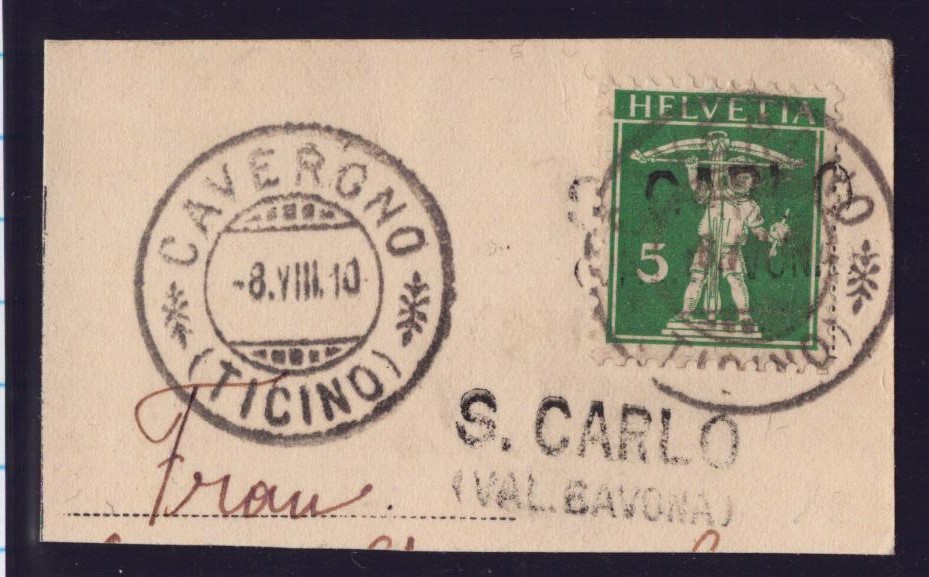 Nr 119 oblit CAVERGNO - S.CARLO (TI)