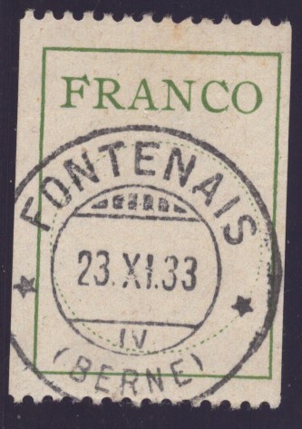 FRANCO Nr 3 oblit FONTENAIS (JU)