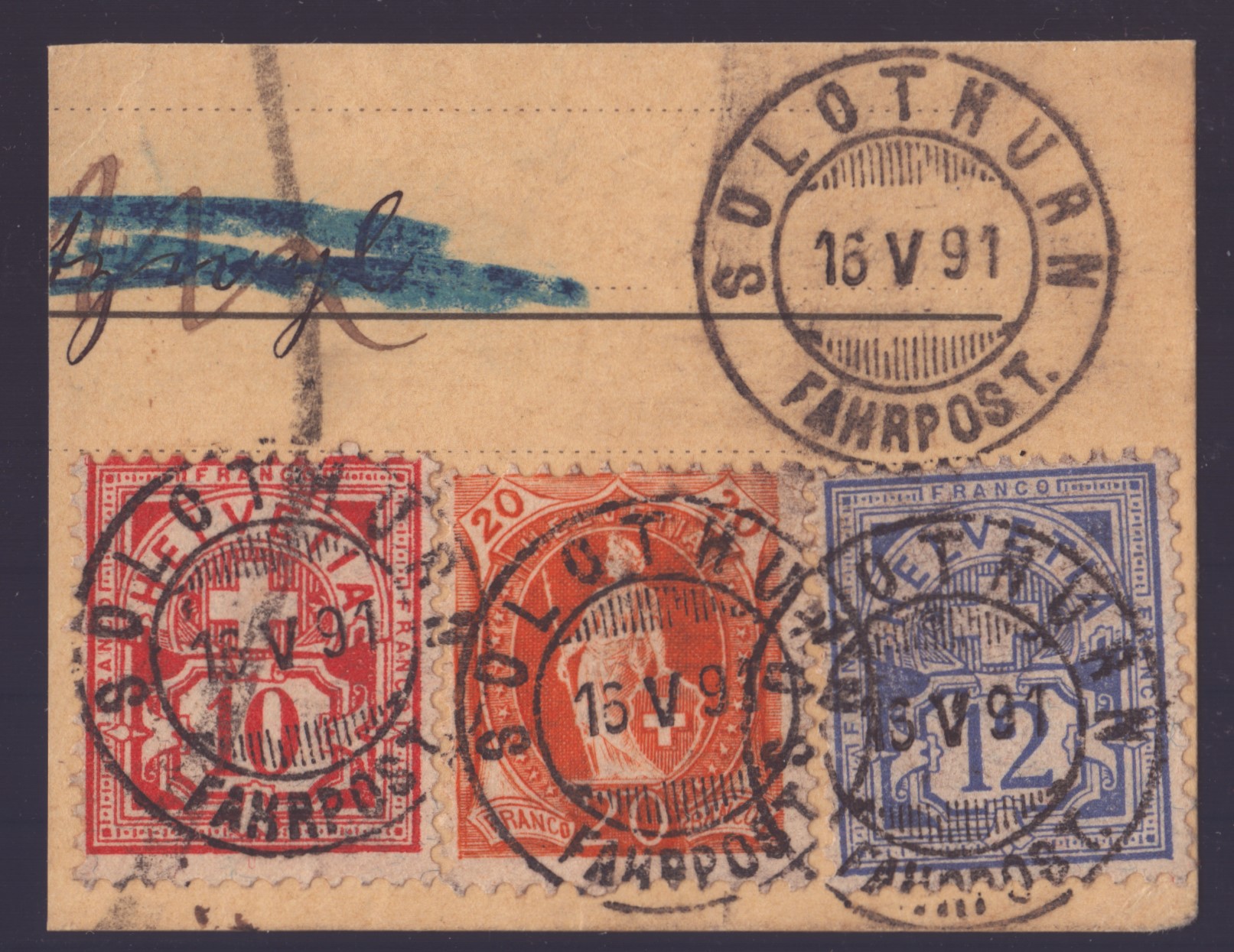 61A,66A,62A trois couleur sur fragment