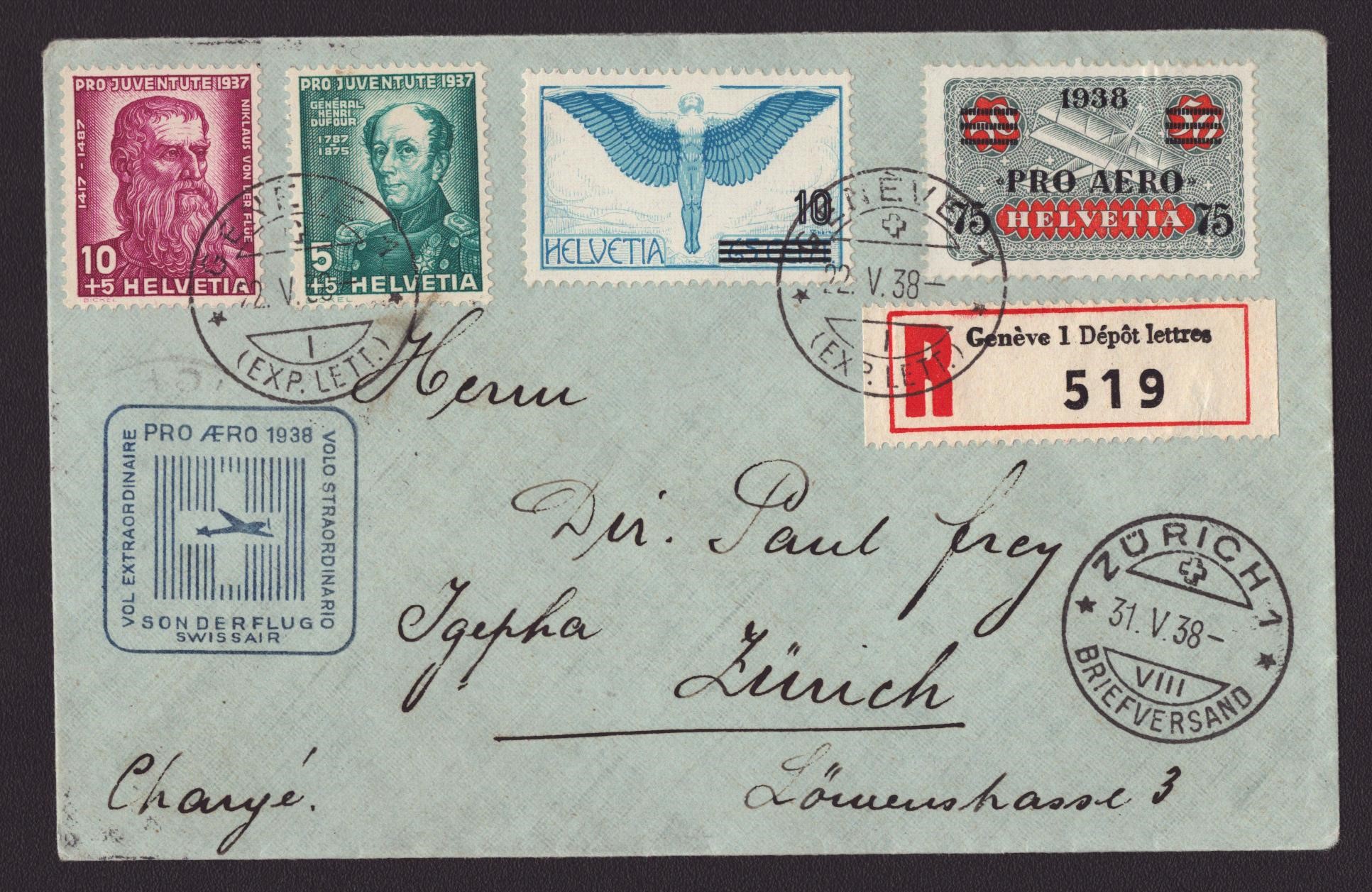 Vol Genève - Zurich 22.V.38