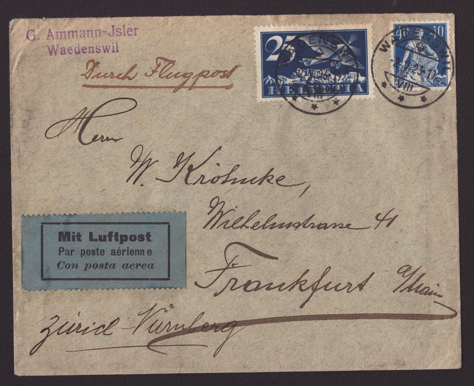Courrier par poste aérienne