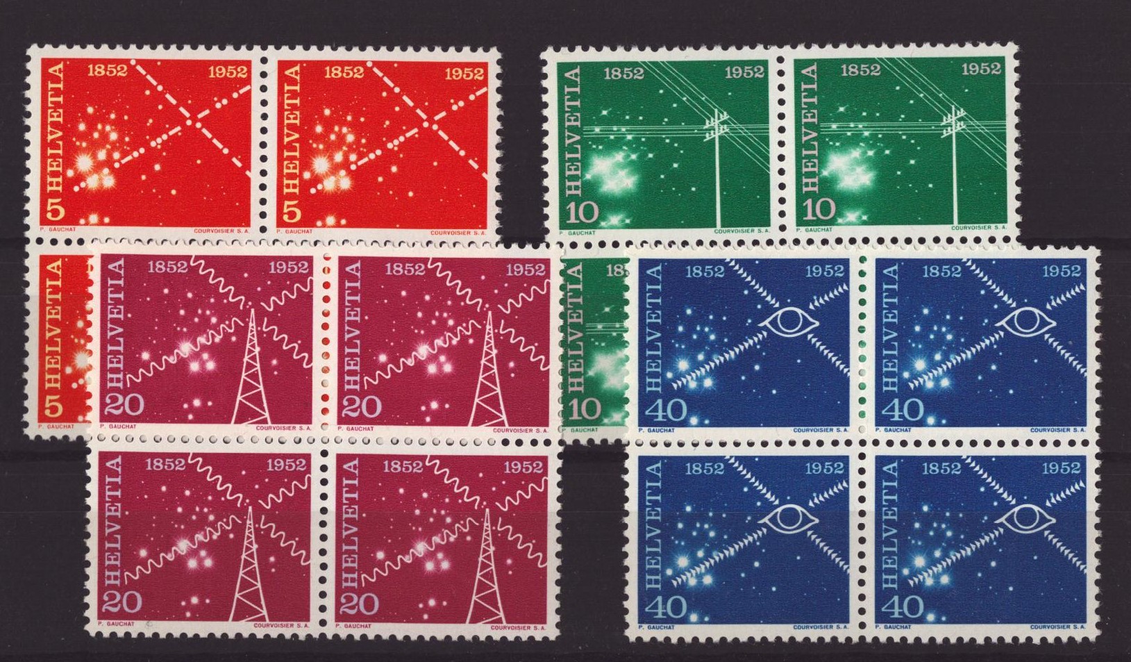 1952 Série 309 - 312 en bloc de 4 neuf **