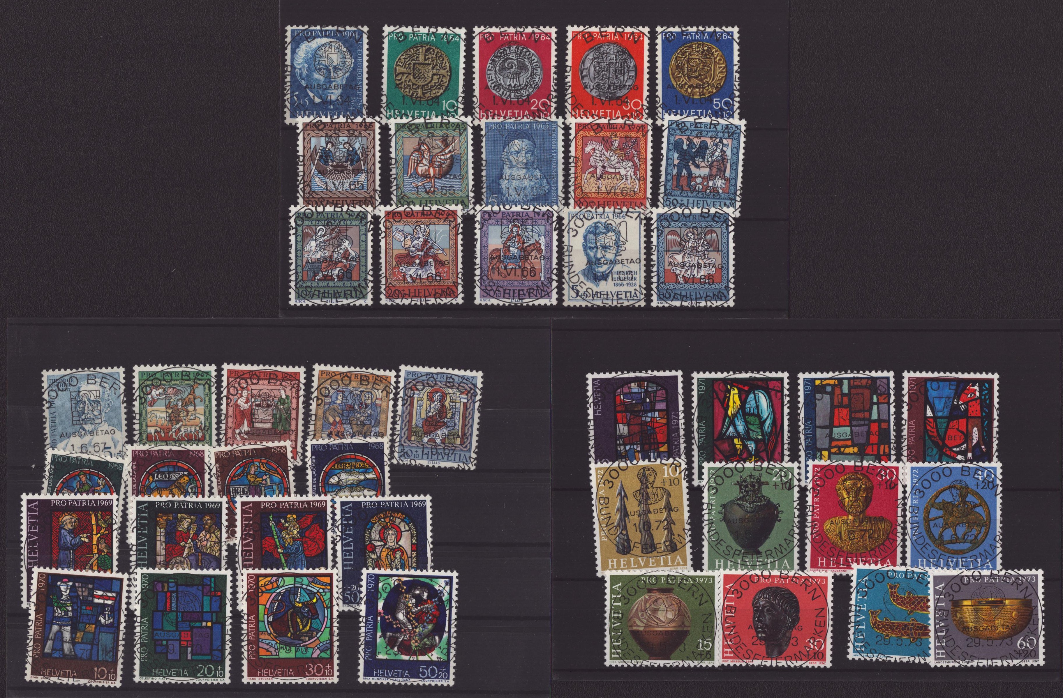 1964 - 1973 oblitération pleine premier jour (SBK 365.-)