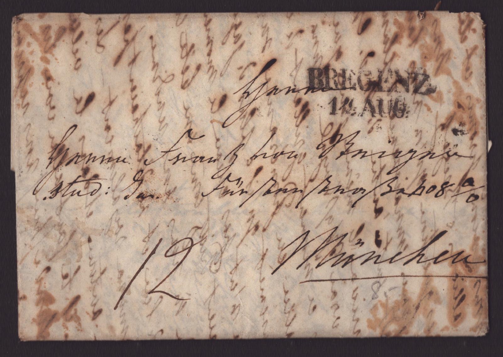 1850 BREGENZ Pli à dest. München