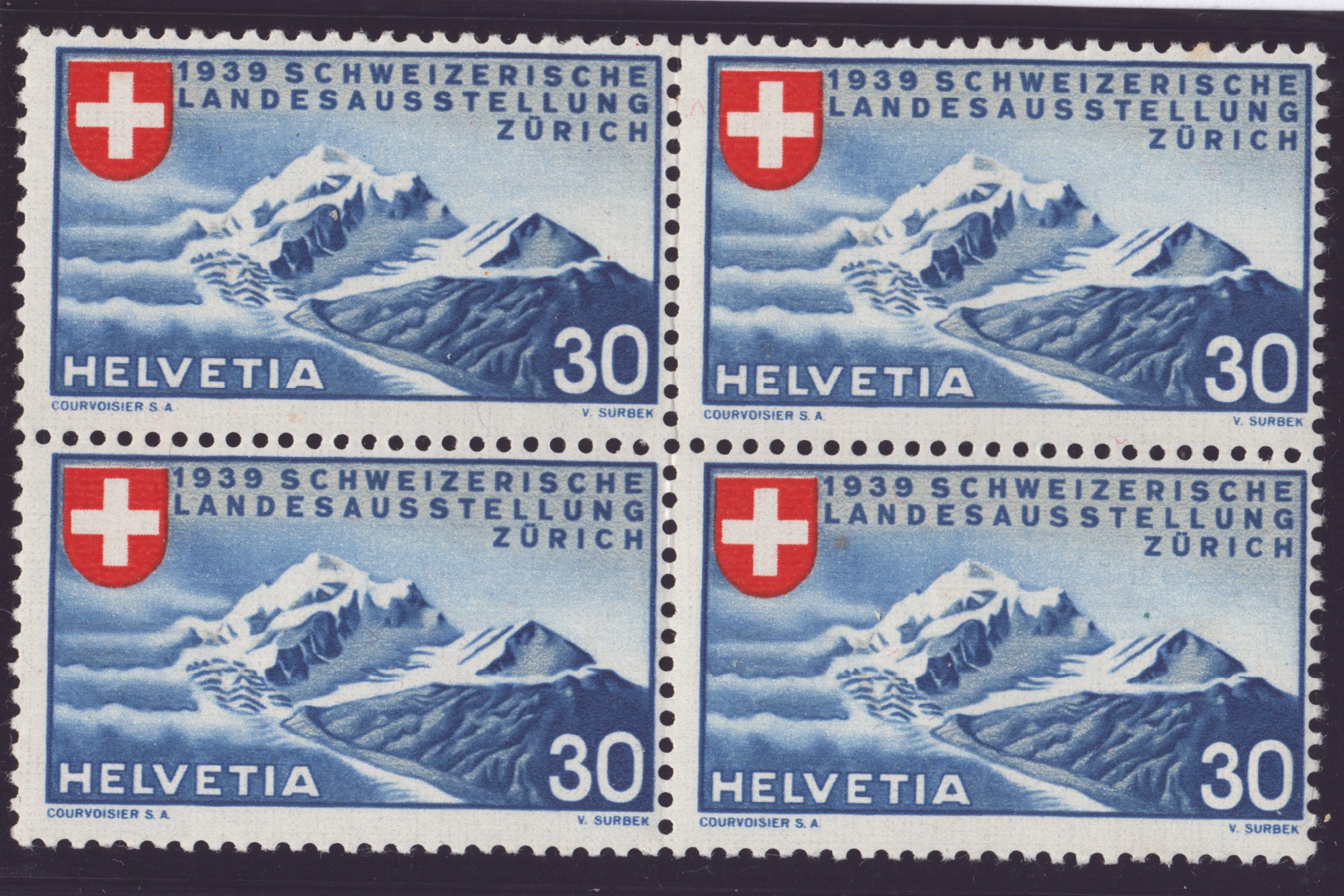 1939 Nr 221 bloc de 4 neuf ** (décalage dent.)