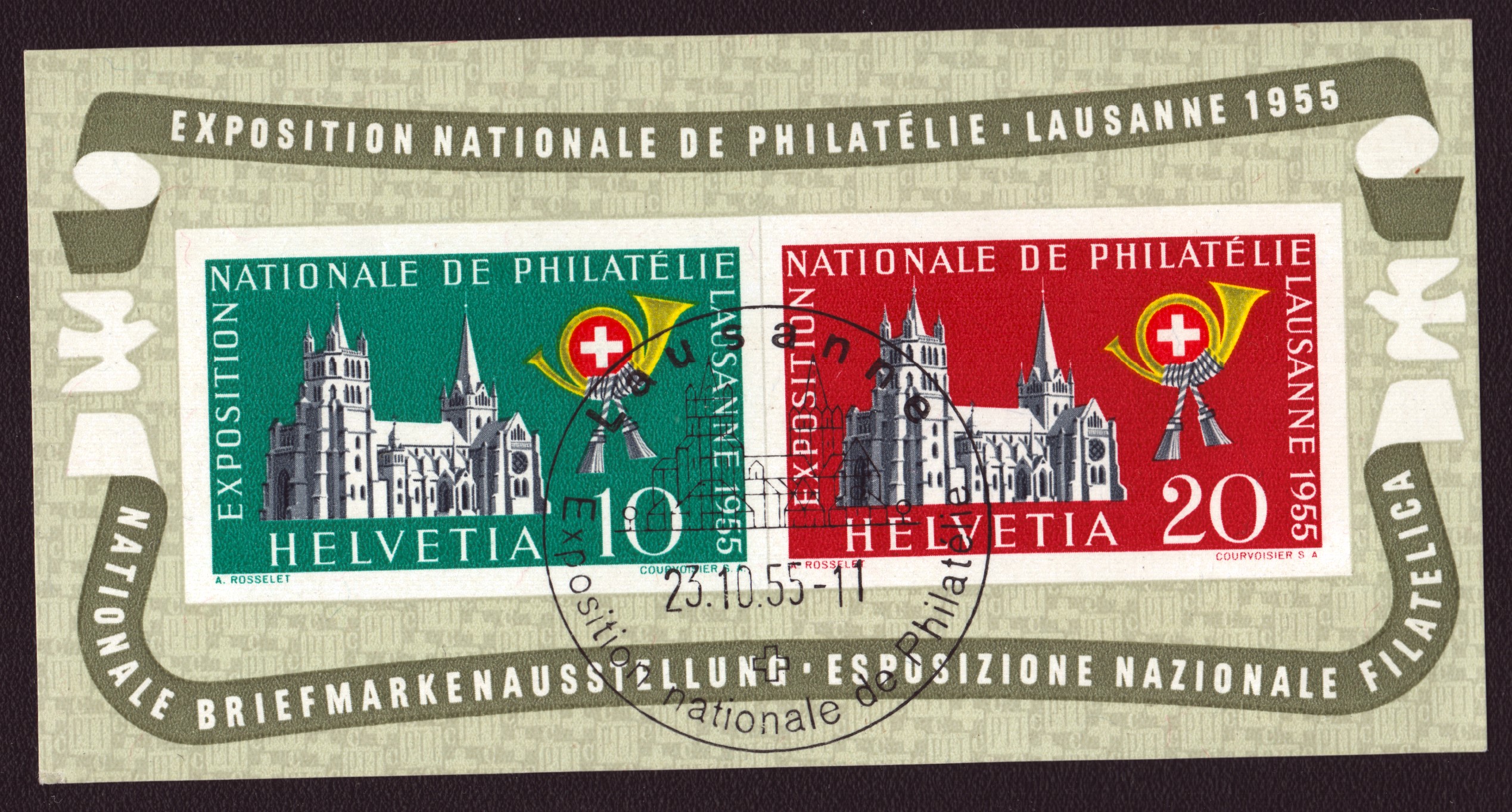 1955 W35 oblitération Lausanne expo 23.10.55
