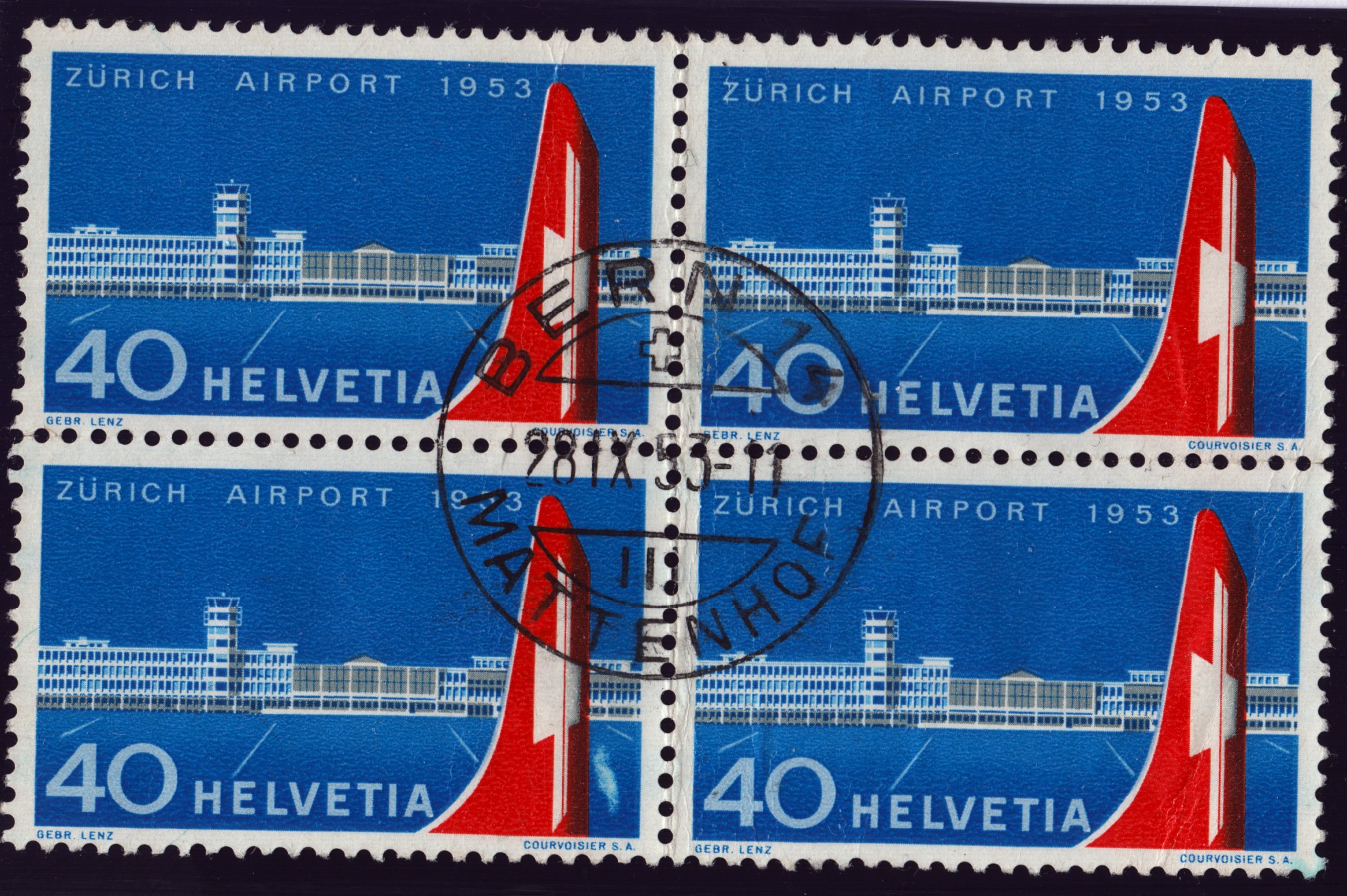 1953 Nr 313 bloc de 4 (85.-)