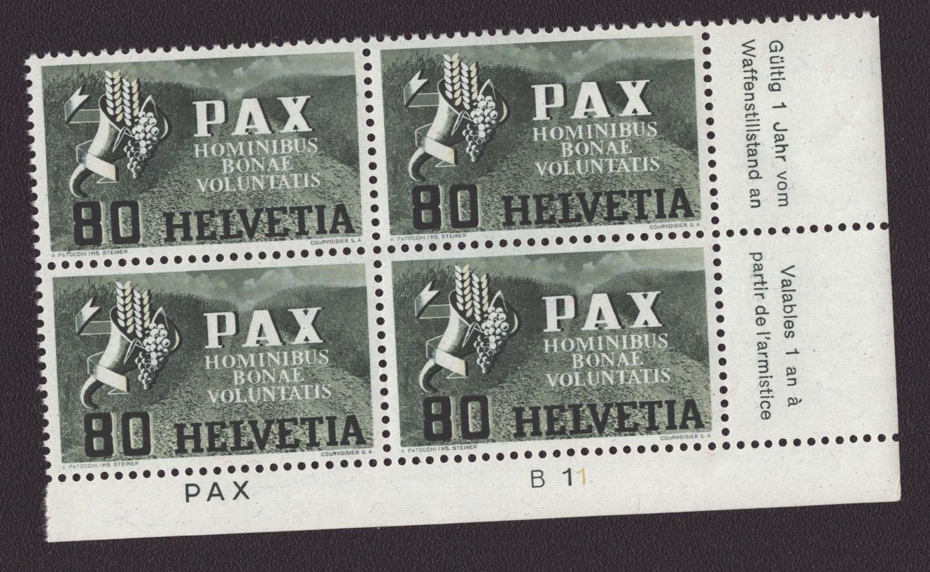 PAX 80ct Nr 269 bloc de 4 neuf **