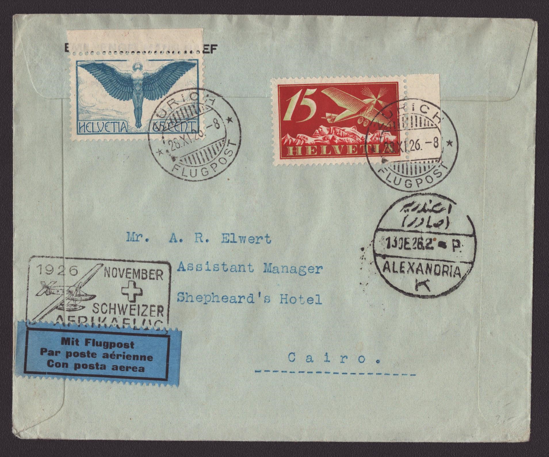 F3 Courrier à destination de Alexandrie 