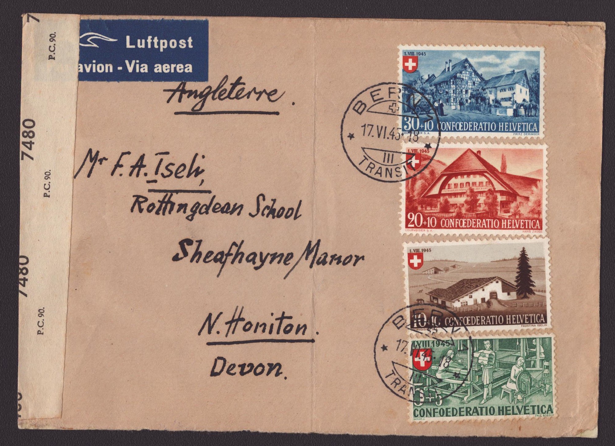 Censure (Devant de lettre) 1945 Pro Patria