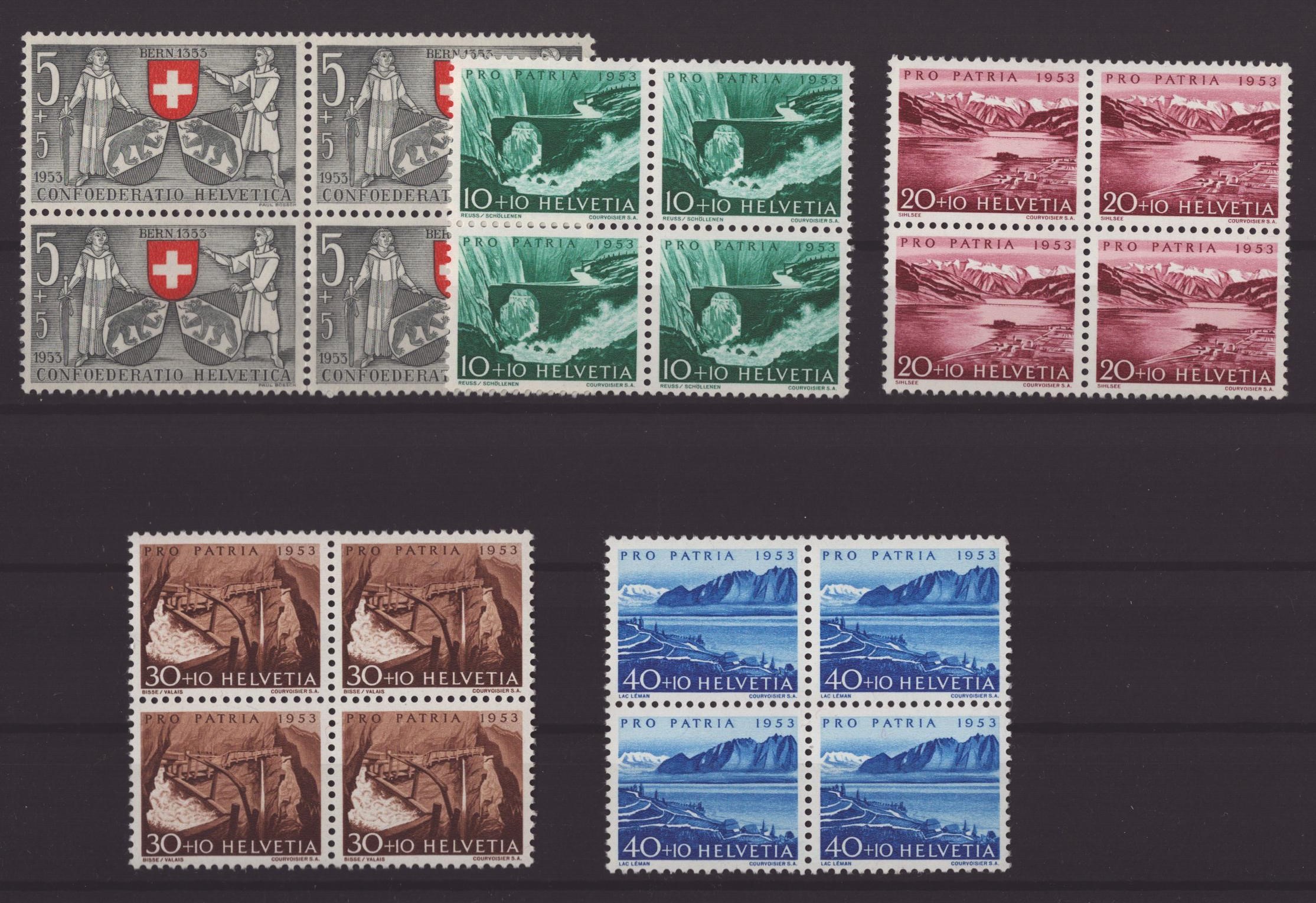 1953 Pro Patria bloc de 4 neuf **