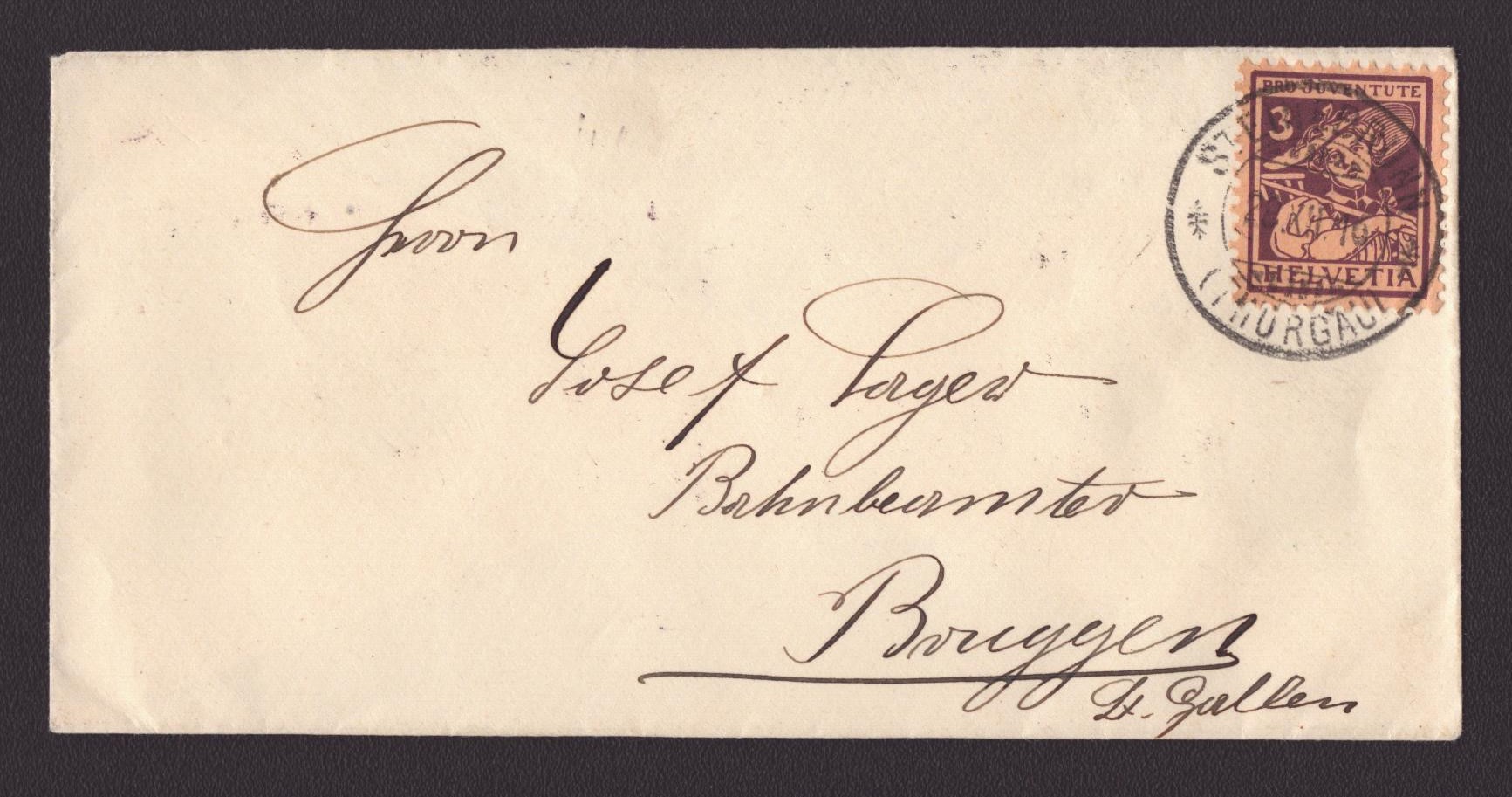J4 sur mini-lettre avec belle oblit. (60.-)