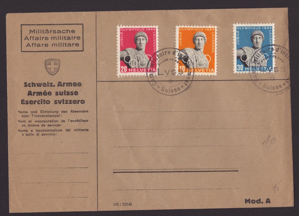 1944 Cachet : Lyss Camp militaire d'internement