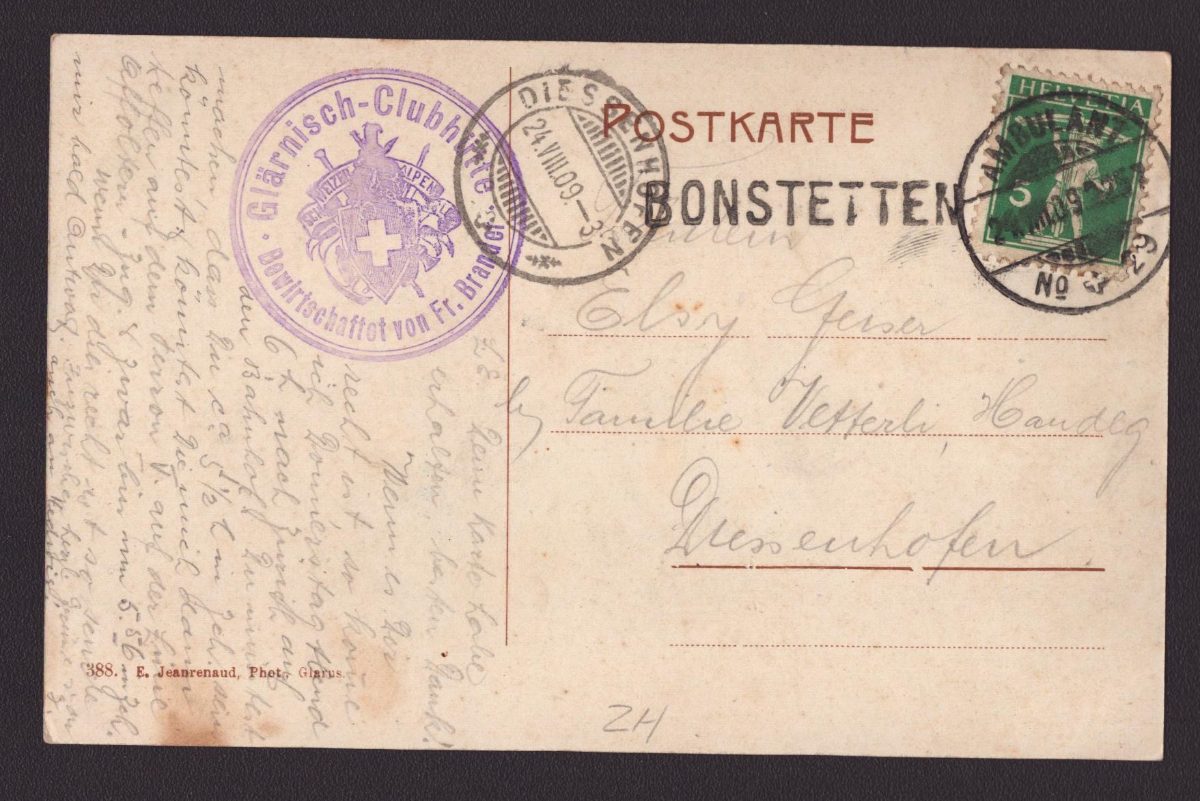 Carte postale linéaire BONSTETTEN - Ambulant
