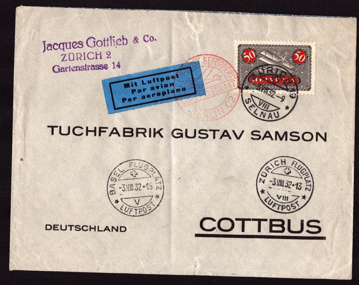 1932 - F9 sur enveloppe avec cachet BERLIN C2