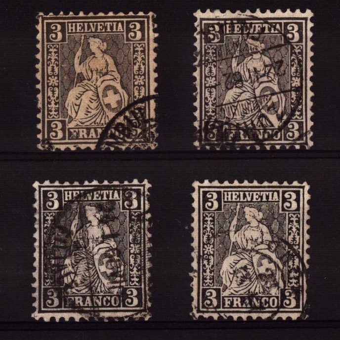 Nr 29 - Helvétie assise 3ct lot de 4 (800.-)